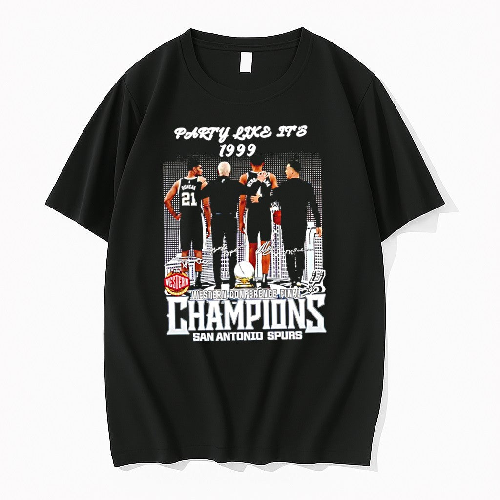 Original Party Like Its 1999 Spurs Western Conference Finals Champions Signatures Tshirts