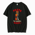 Original Pasta La Vista Baby Terminator Cyborg Hand Eating Spaghetti Black Tshirts