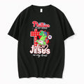 Original Philadelphia Phillies Jesus In My Heart Phillie Phanatic Mascot Cross Tee Tshirts
