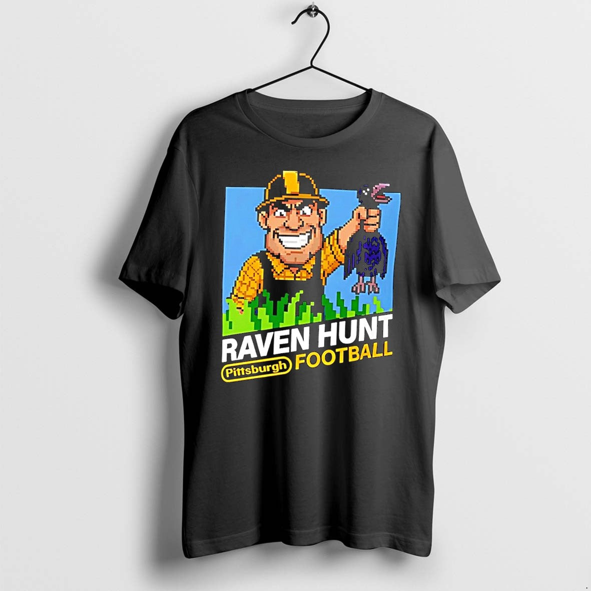Original Pittsburgh Steelers Fan Apparel Raven Hunt Football Pittsburgh Black Tshirts