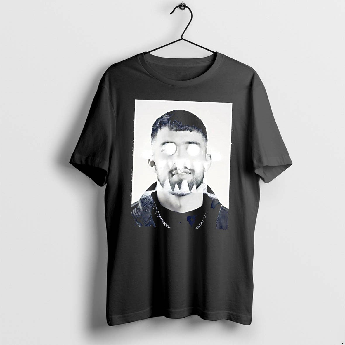 Original Portrait Of Young Man With Glowing Eyes And Teeth Graphic Black Tshirts