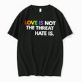 Original Pride Love Is Not The Threat Hate Is Lgbt Pride Month 2026 Tshirts Jpg