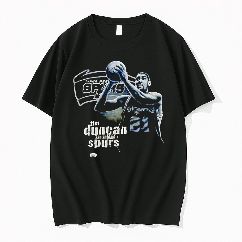 Original Pro Player Tim Duncan San Antonio Spurs Basketball Shooting Nba Black Tshirts