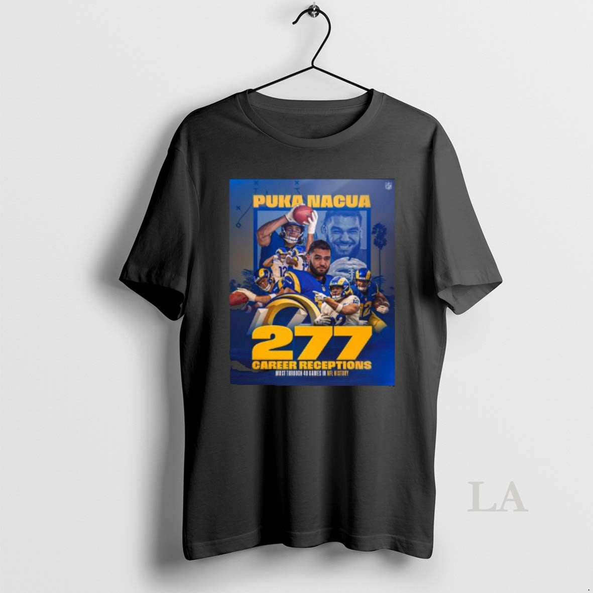 Original Puka Nacua Rams 277 Career Receptions T-Shirts, Hoodie, Sweatshirt | CoreVibeTees.com