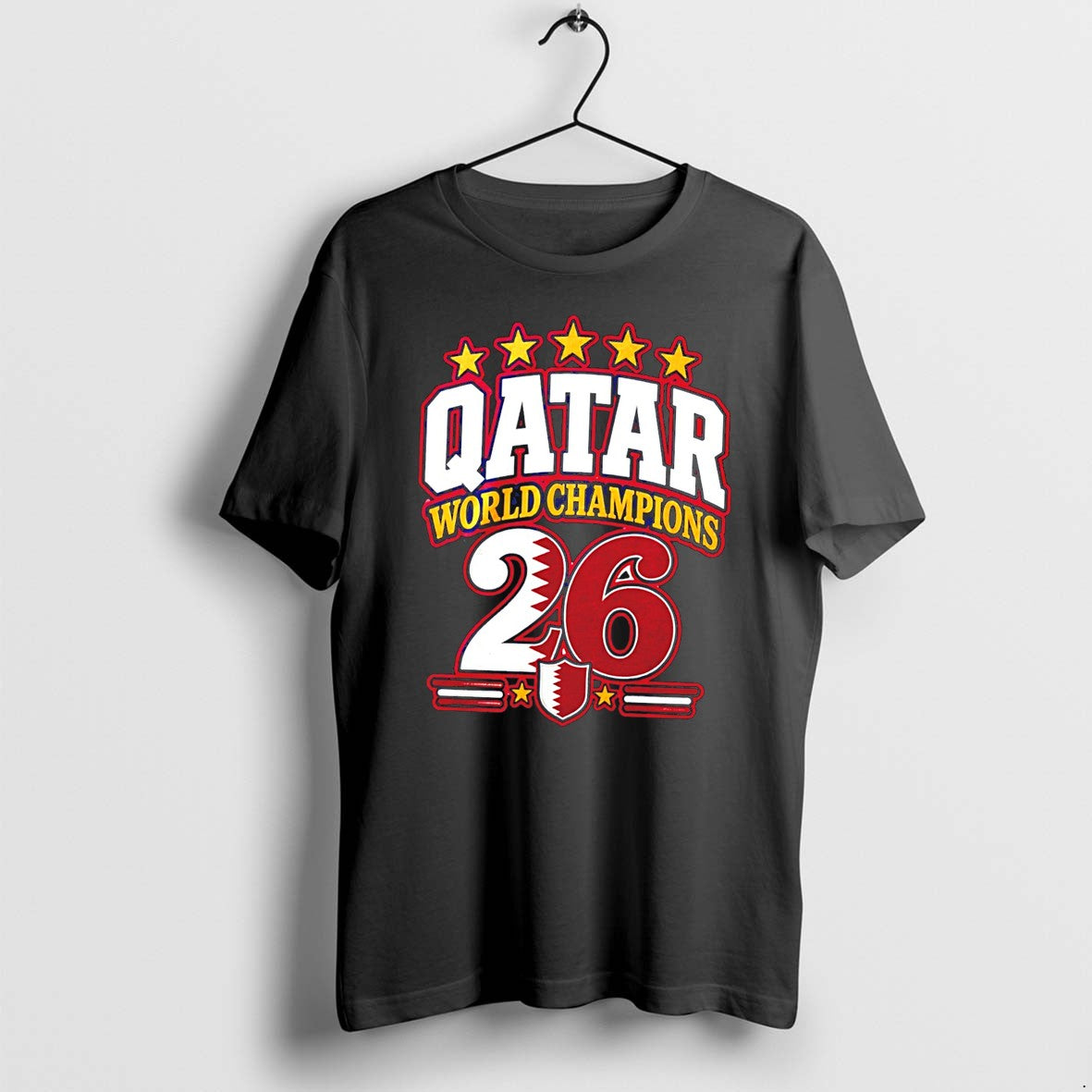 Original Qatar 2026 World Champions Flag Tee Tshirts Jpg