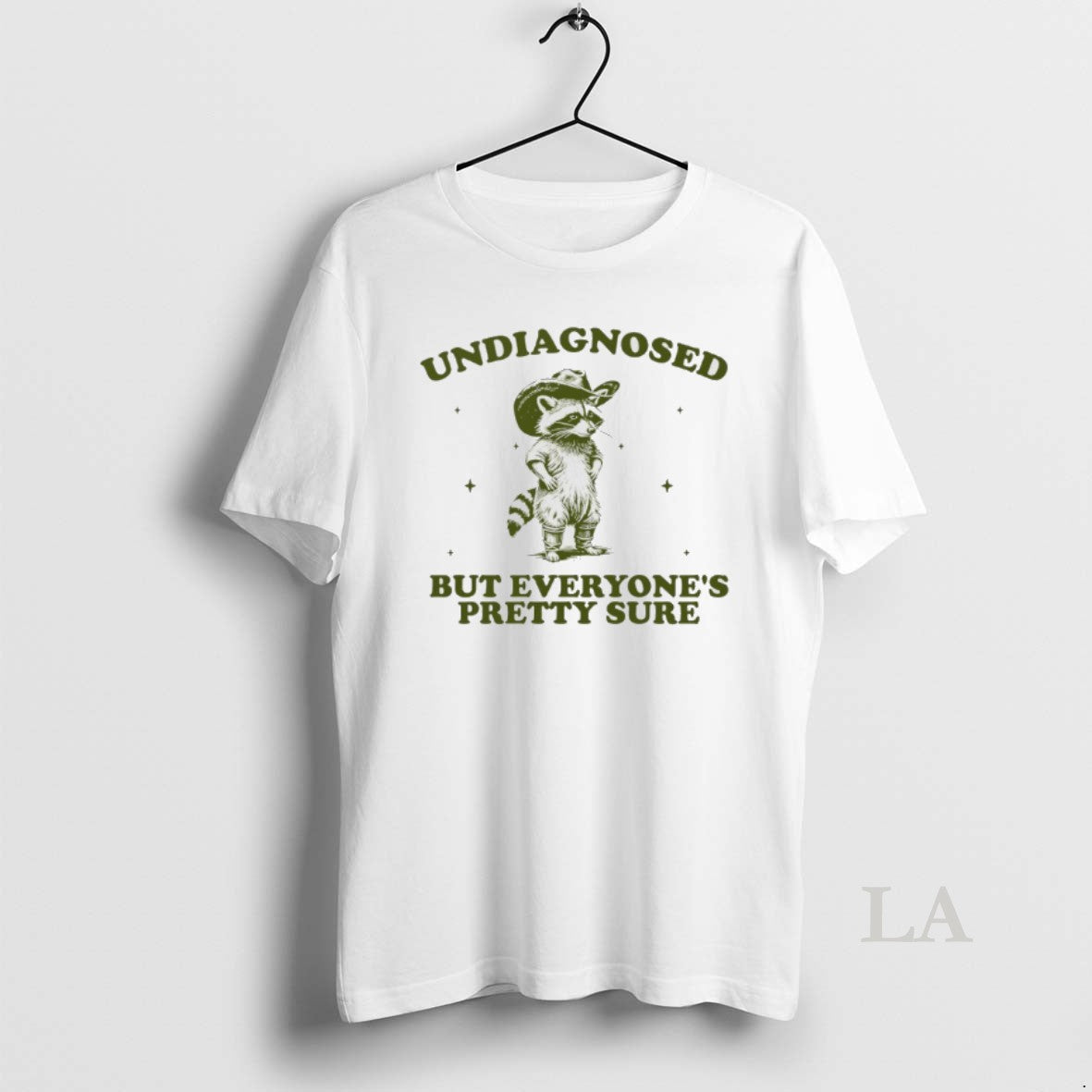 Original Raccoon Cowboy Undiagnosed But Everyones Pretty Sure T-Shirts, Hoodie, Sweatshirt | CoreVibeTees.com
