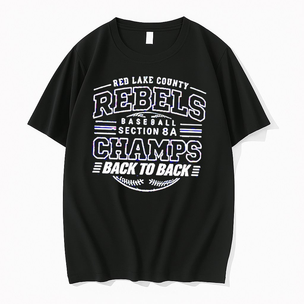 Original Red Lake County Rebels Baseball Section 8a Championship Tee Tshirts