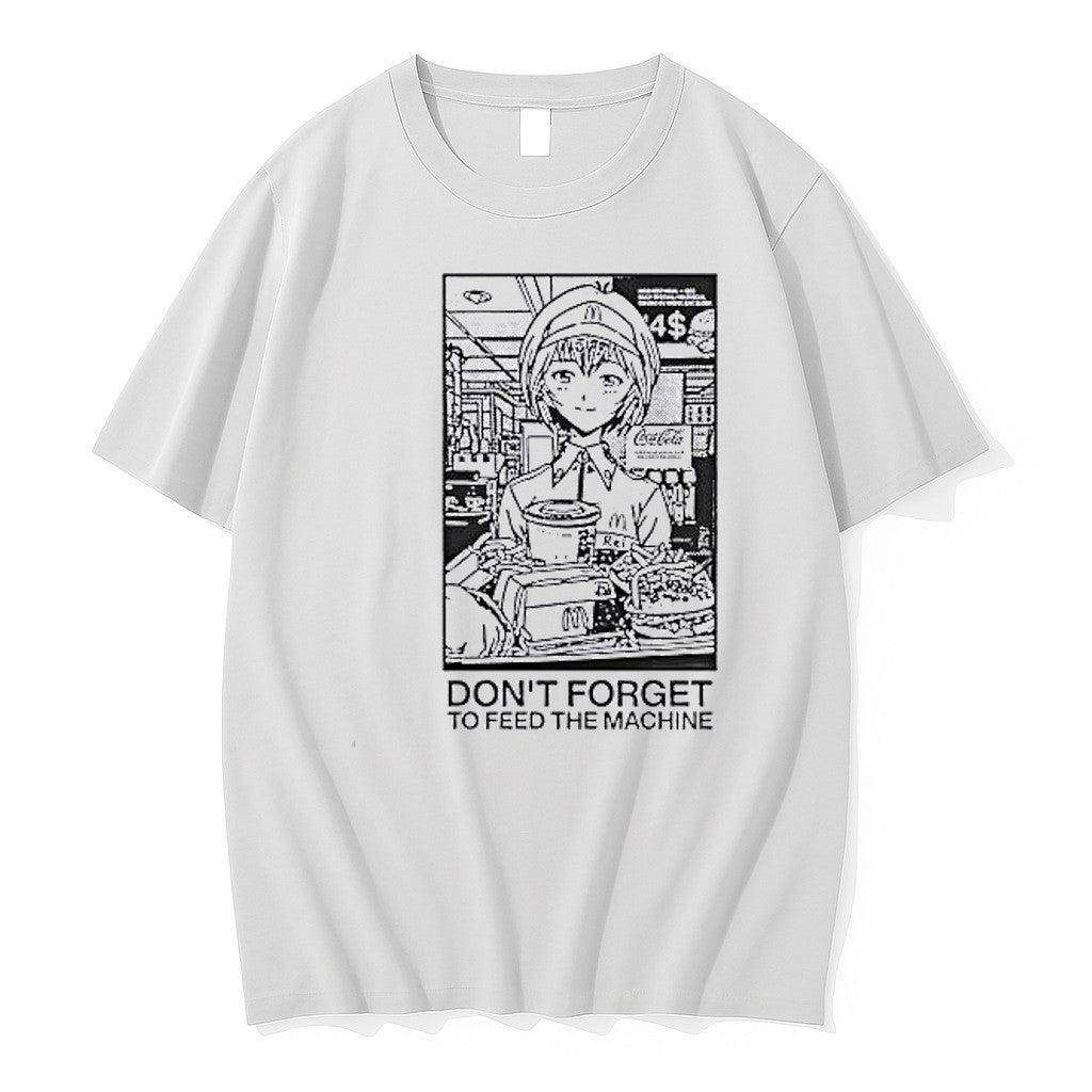 Original Rei Ayanami Neon Genesis Evangelion Mcsheep Meal Dont Forget To Feed The Machine Tshirts
