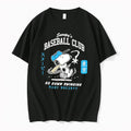 Original Riot Society Snoopy Baseball Club Go Down Swinging Tokyo Black Tshirts