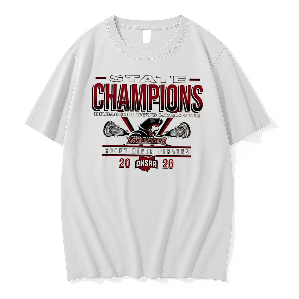 Original Rocky River Pirates 2026 Ohsaa Boys Lacrosse D2 State Champions Tee Tshirts