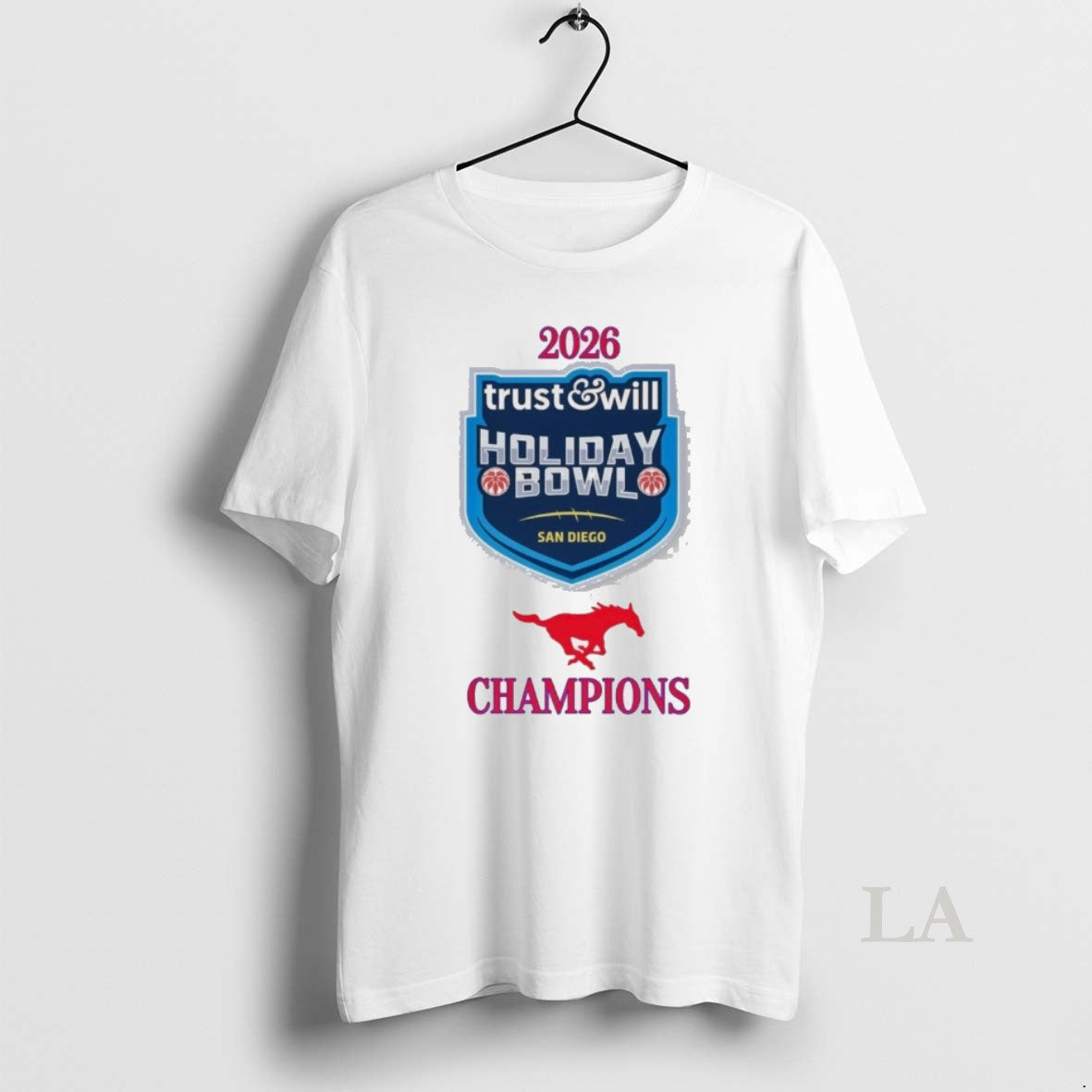 Original Smu Mustang 2026 Trust And Will Holiday Bowl Champions Logos T-Shirts, Hoodie, Sweatshirt | CoreVibeTees.com