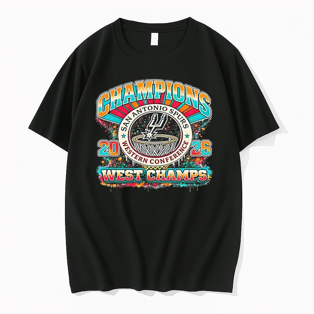Original San Antonio Spurs Basketball Nba 2026 Western Conference Champions 90s Styles Tshirts