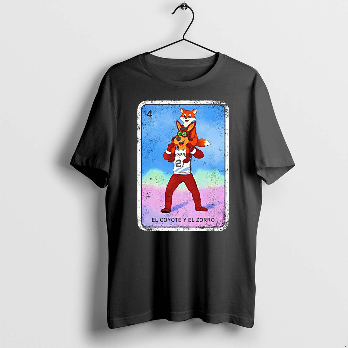 Original San Antonio Spurs El Coyote Y El Zorro Card Tshirts Jpg