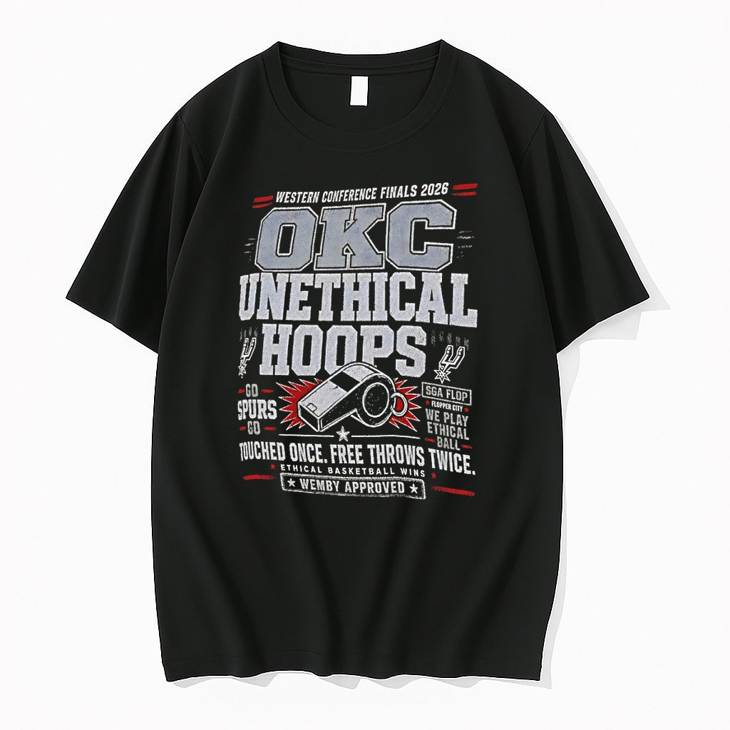 Original San Antonio Spurs Okc Unethical Hoops Wemby Approved Ethical Basketball Wins 2026 Tshirts