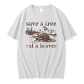 Original Save A Tree Eat A Beaver Vintage Tshirts Jpg