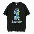 Original Seattle Sports Icons Of Sounders Mariners Kraken Seahawks Apparel Black Tshirts