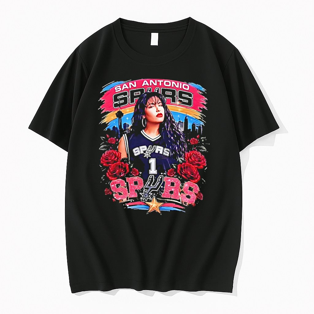Original Selena San Antonio Spurs Roses Tshirts Jpg