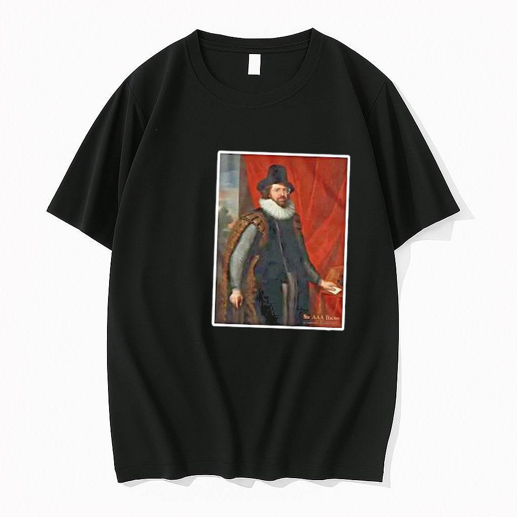 Original Sir Francis Bacon Parody In Glasses Portrait Of A Historical Figure Tshirts
