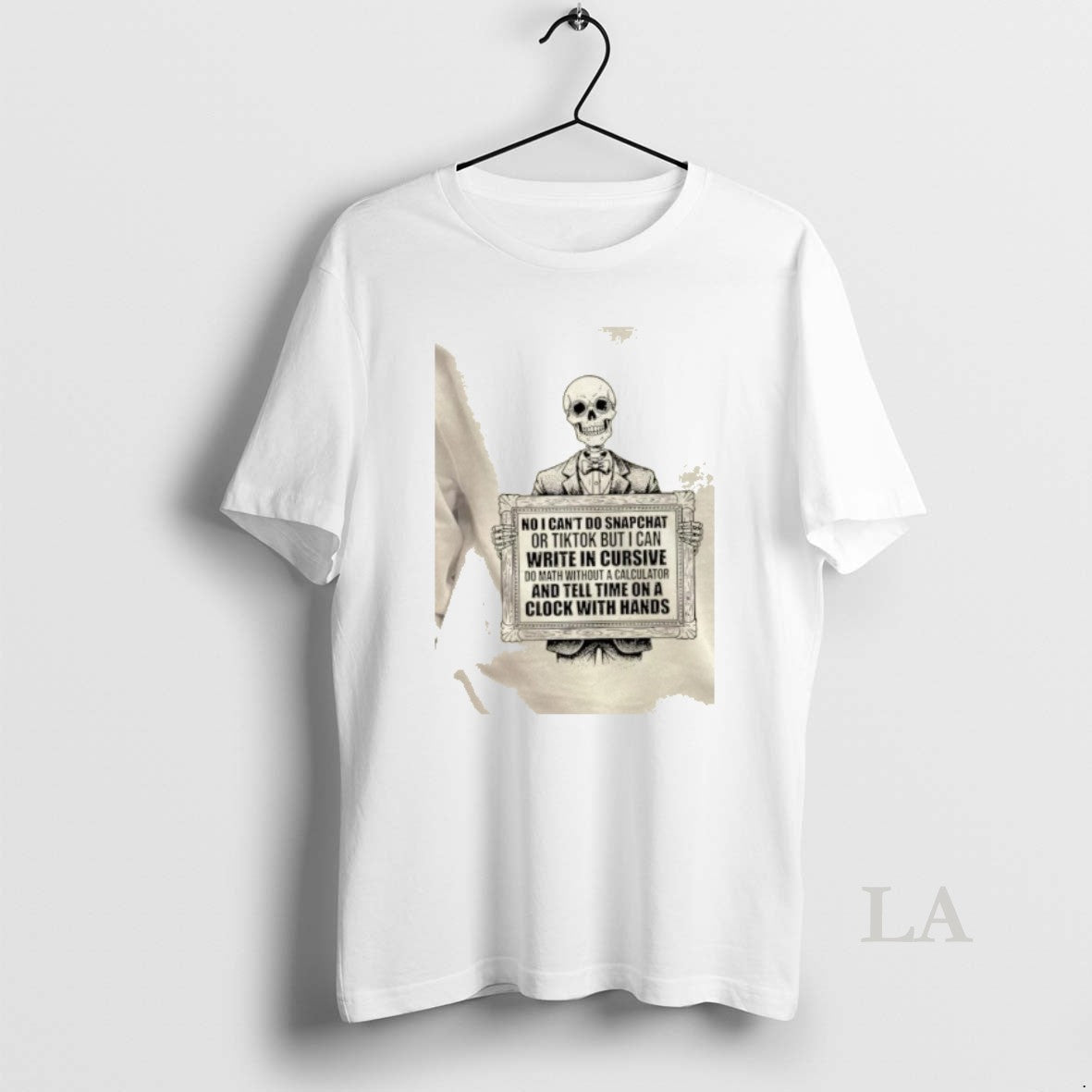 Original Skeleton No I Cant Do Snapchat Or Tiktok But I Can Write In Cursive T-Shirts, Hoodie, Sweatshirt | CoreVibeTees.com