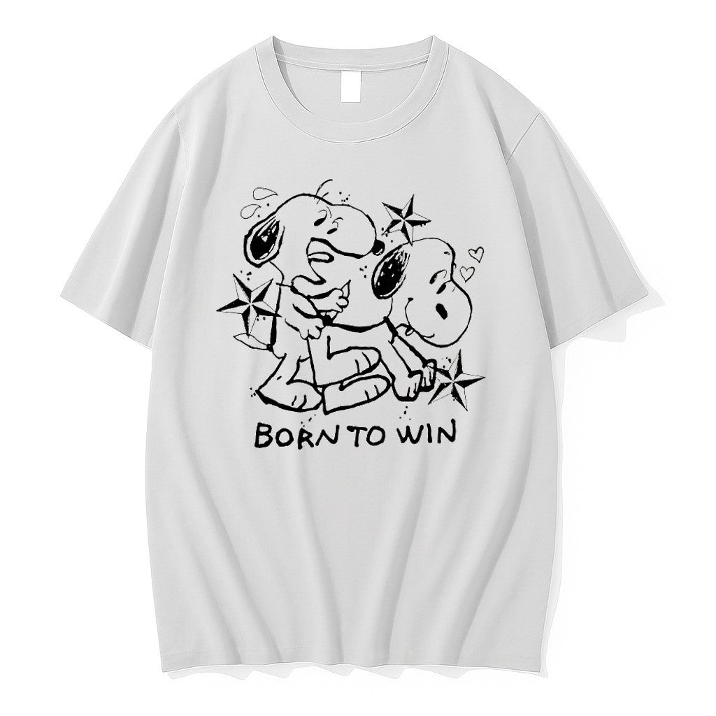 Original Snoopy Born To Win Stars Hearts Tshirts Jpg