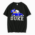 Original Snoopy And Woodstock Driving Duke Blue Devils Basketball Black Tshirts