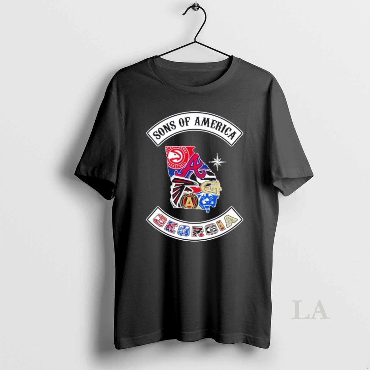 Original Son Of America Georgia Map Sports Logos Combine T-Shirts, Hoodie, Sweatshirt | CoreVibeTees.com