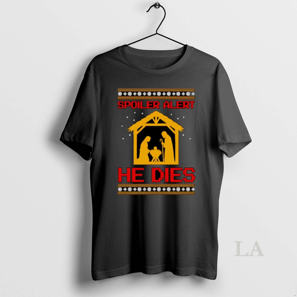 Original Spoiler Alert He Dies Ugly Christmas T-Shirts, Hoodie, Sweatshirt | CoreVibeTees.com