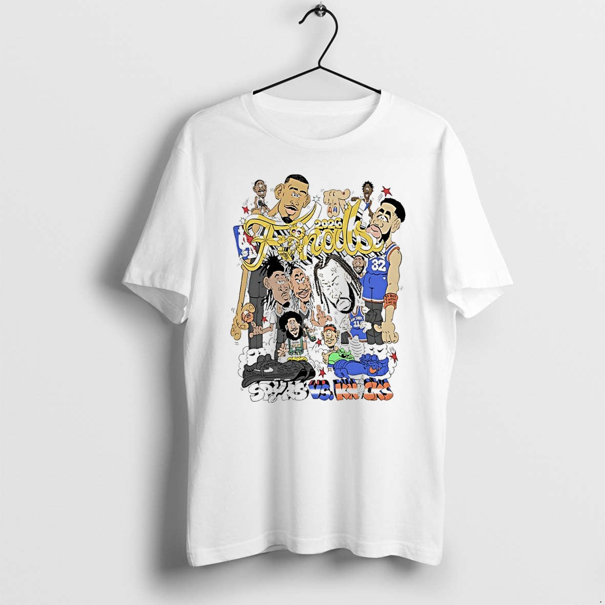 Original Spurs Vs Knicks 2026 Nba Finals Collage Team Caricature Tshirts Jpg