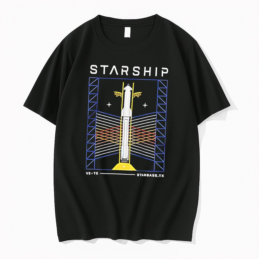 Original Starship Milestone Launch Tower Graphic Tee Tshirts Jpg