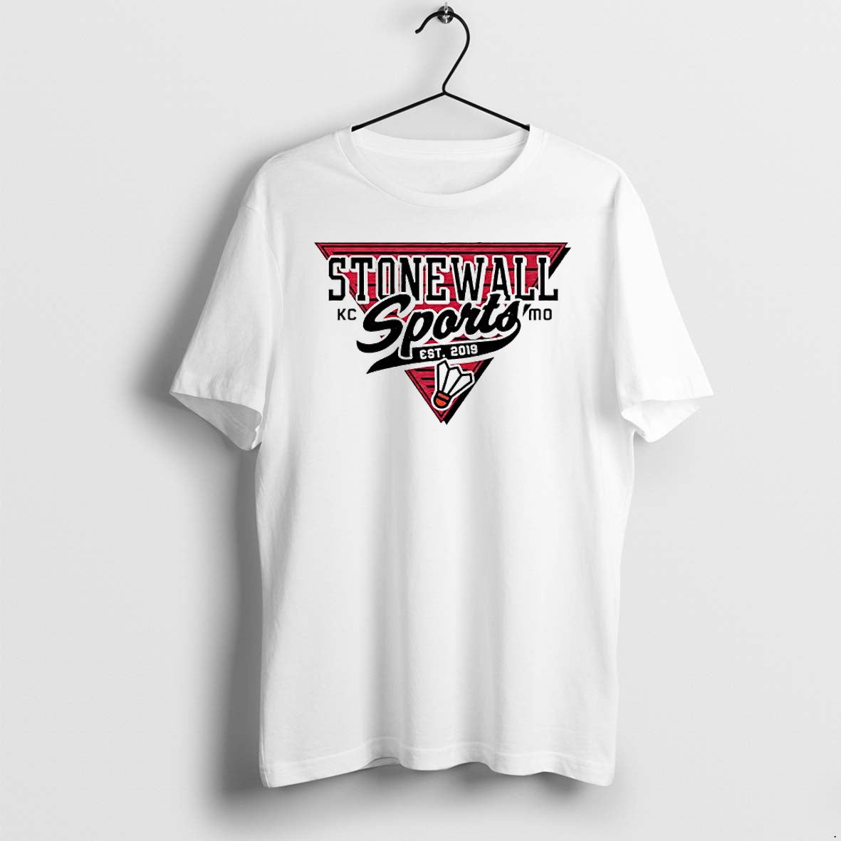 Original Stonewall Sports Est 2019 Badminton Shuttlecock Kansas City Missouri Triangle Logo Tshirts