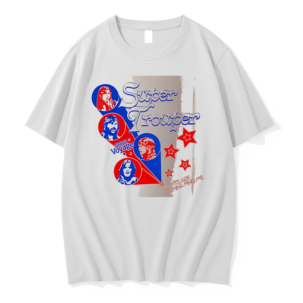 Original Super Trouper Abba Voyage White Tshirts Jpg