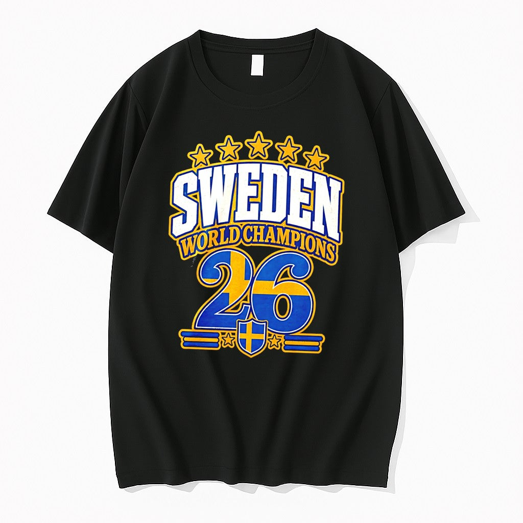 Original Sweden 2026 World Champions Flag Tee Tshirts Jpg