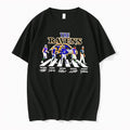 Original The Ravens Abbey Road Mark Andrews Zay Flowers Derrick Henry Signatures Black Tshirts