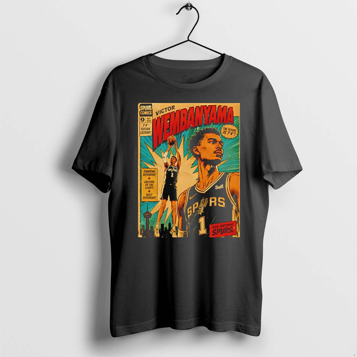 Original Victor Wembanyama San Antonio Spurs Nba Basketball The Future Is 74 Vintage Tshirts
