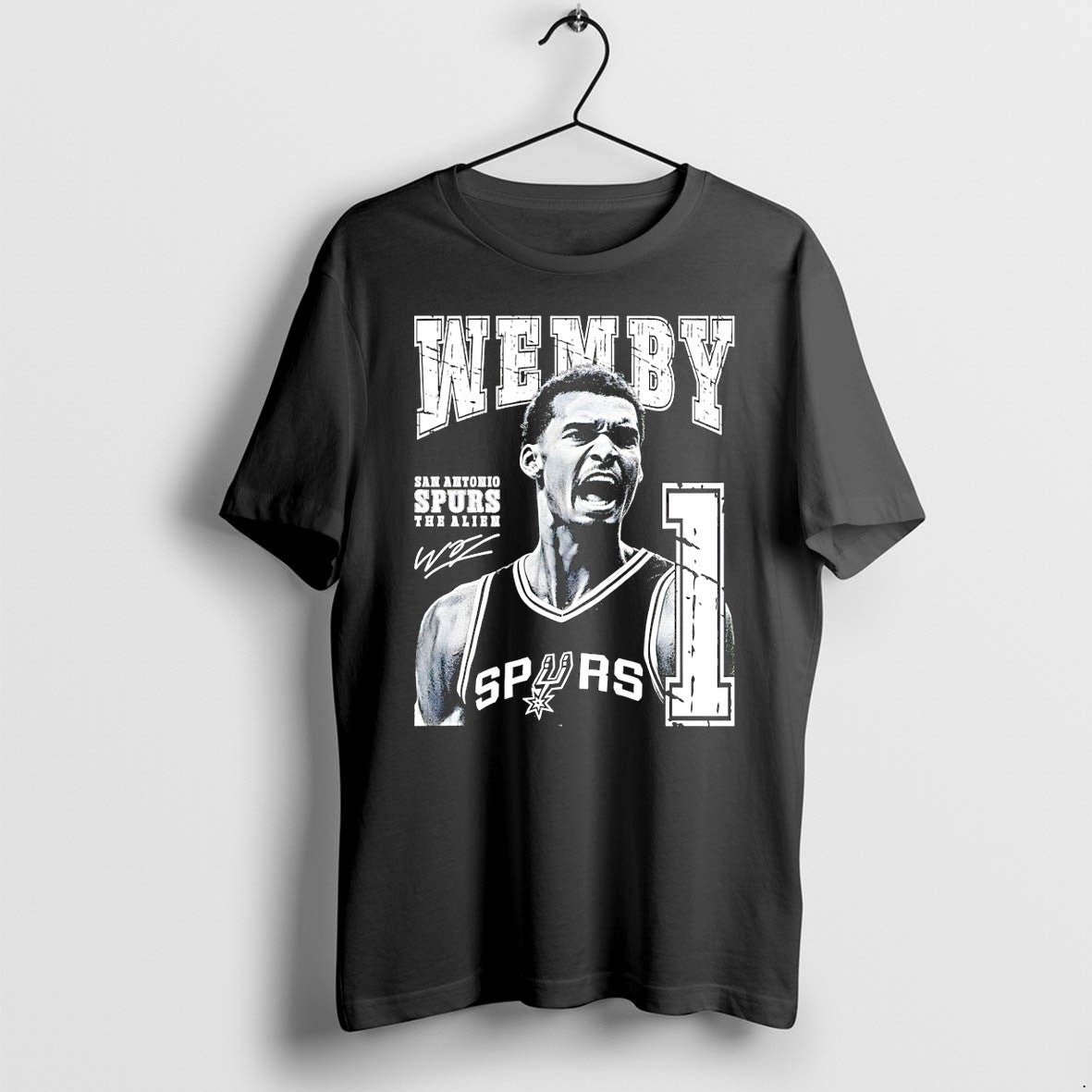 Original Victor Wembanyama San Antonio Spurs Wemby The Alien 1 Basketball Signature Tshirts