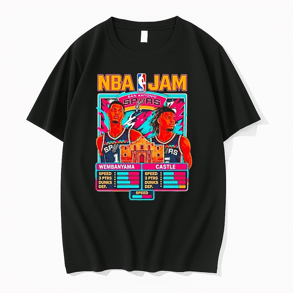 Original Victor Wembanyama And Stephon Castle San Antonio Spurs Nba Jam Tshirts