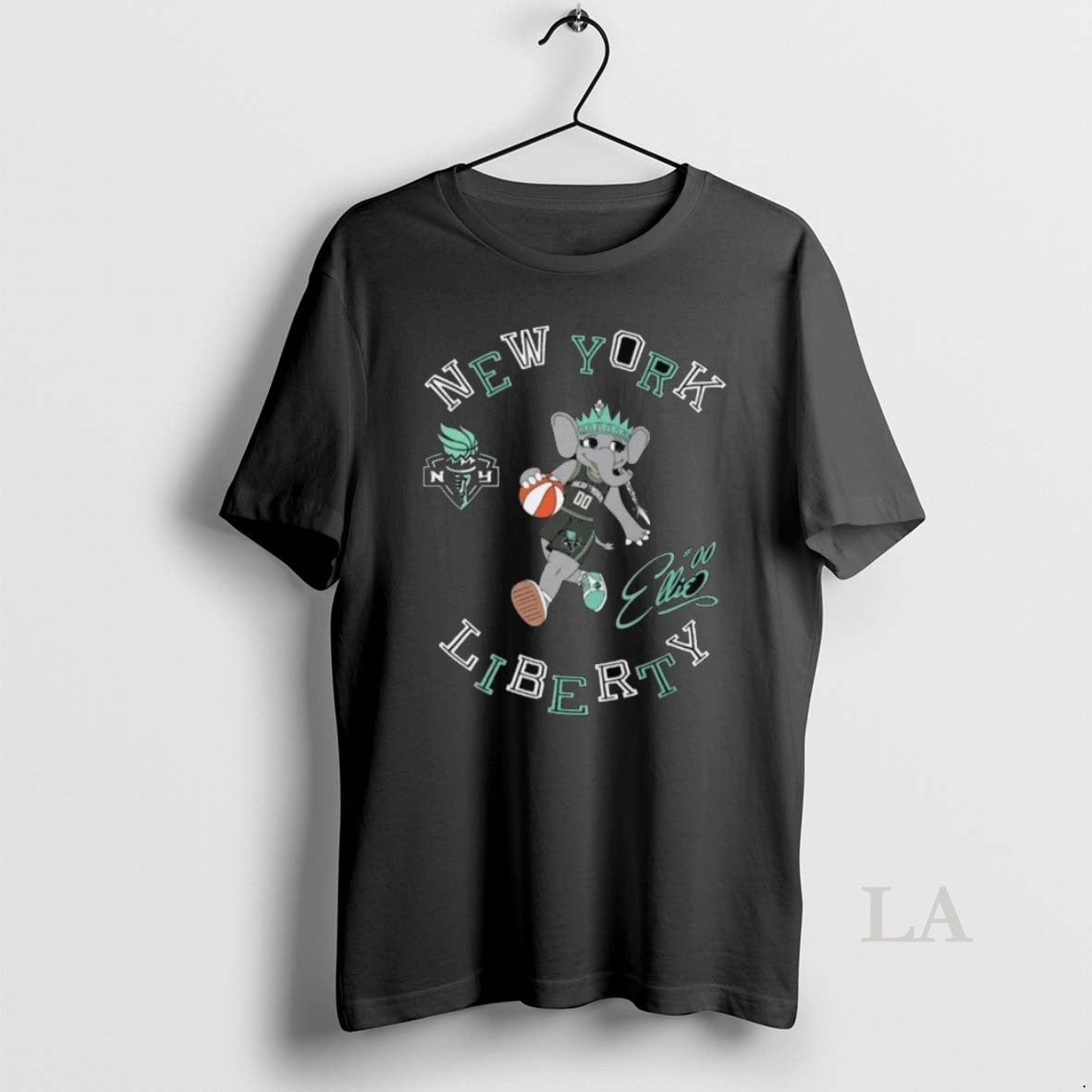 Original Wnba New York Liberty Stadium Essentials Black Mascot Numero Uno 2025 Long Sleve