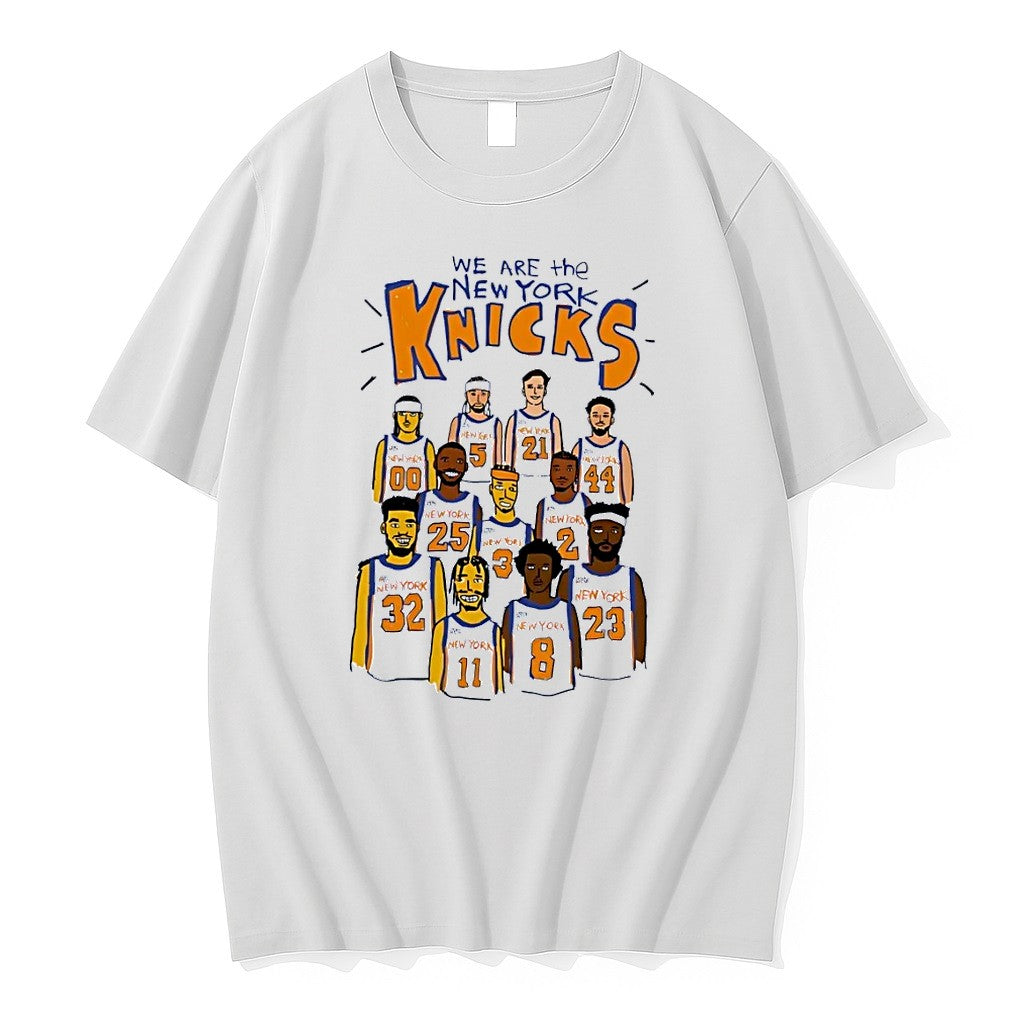 Original We Are The New York Knicks Basketball Players Illustration White Tshirts