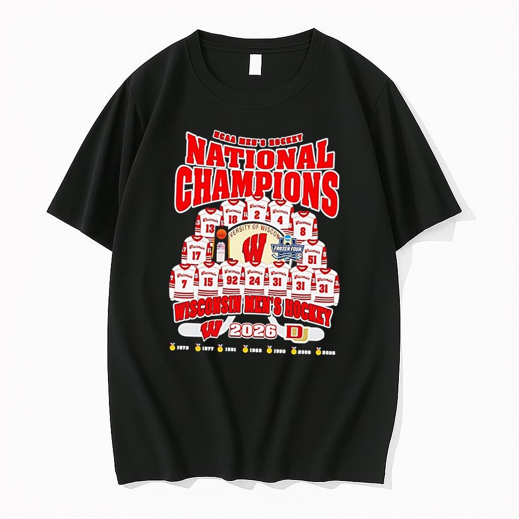 Original Wisconsin Mens Hockey 2026 Ncaa Mens Hockey National Champions Tee Tshirts