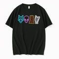 Original Wolf Alien Castle And Harp Icons Graphic Black Tshirts Jpg