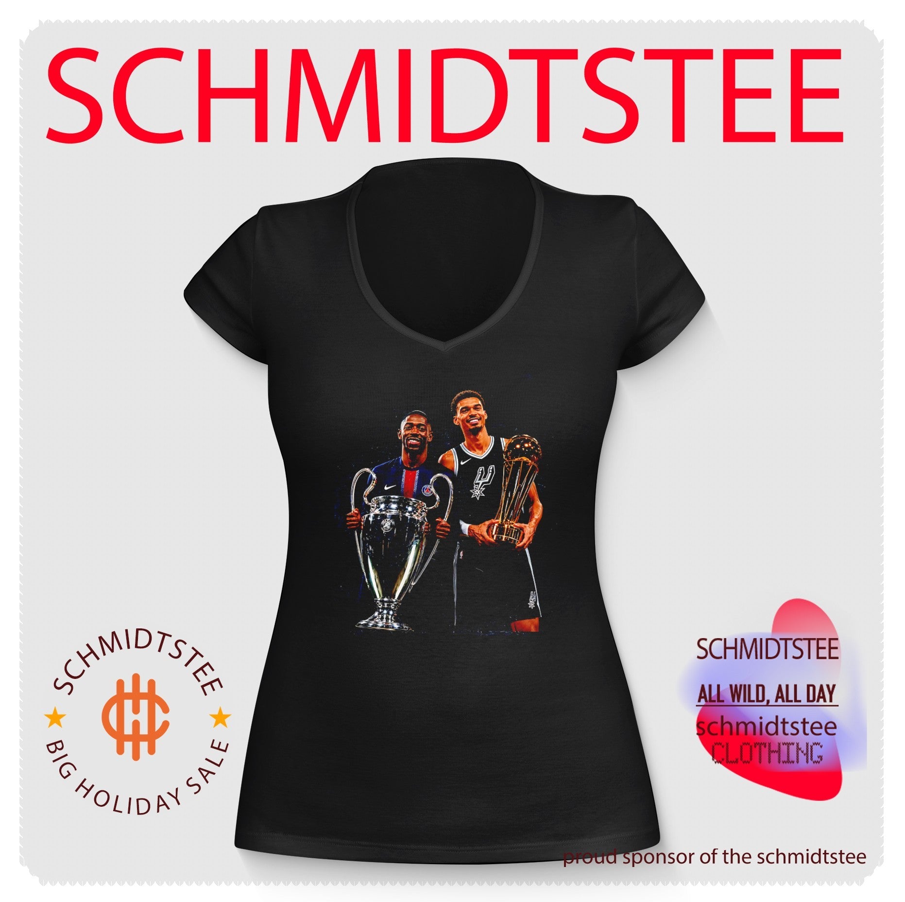 Ousmane Dembele and Victor Wembanyama trophies shirt