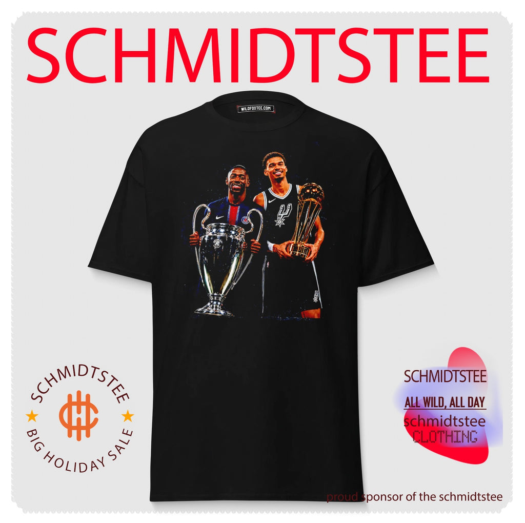 Ousmane Dembele and Victor Wembanyama trophies shirt