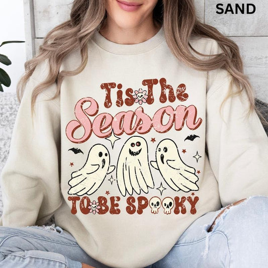 Oversized Halloween Crewneck Sweatshirt, To Be Spooky vibes Crewneck, Retro Sweatshirt Graphic Oversized Halloween Graphic Crewneck, Cotton Pullover Spooky Season Sweater