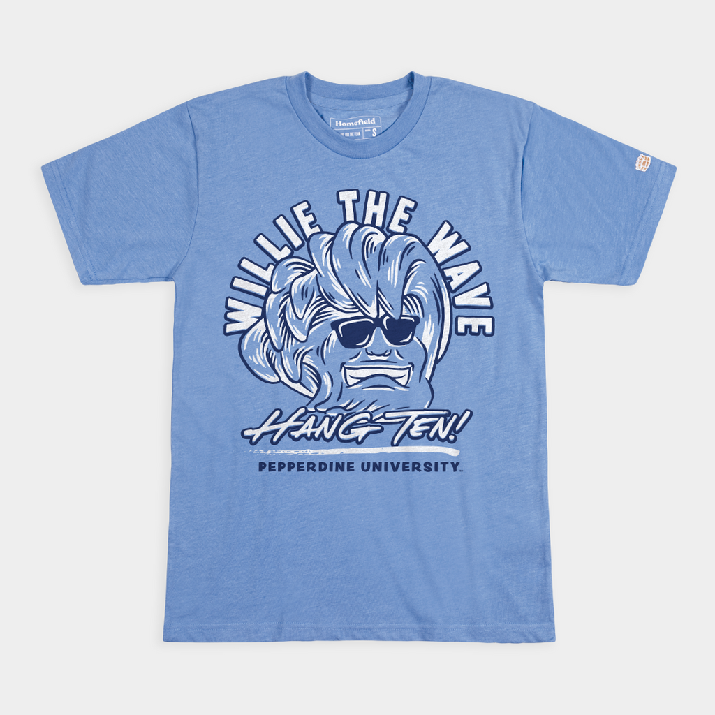 Pepperdine "Hang Ten" Willie the Wave Tee Hoodie, Sweatshirt | CoreVibeTees.com