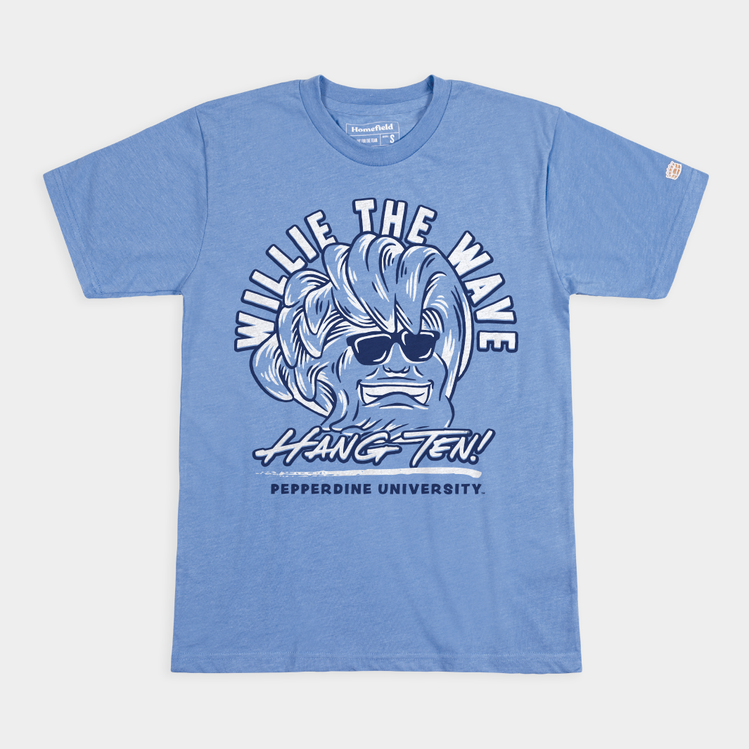 Pepperdine "Hang Ten" Willie the Wave Tee Hoodie, Sweatshirt | CoreVibeTees.com