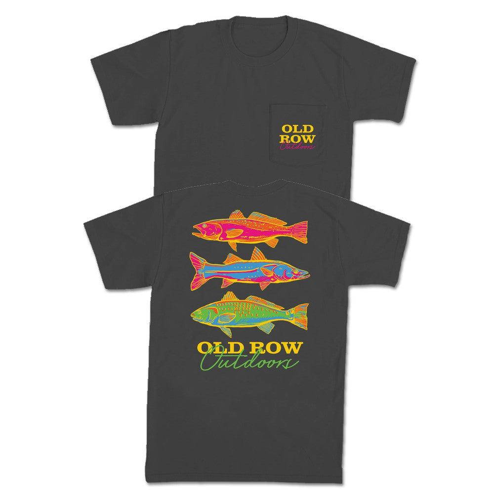 Old Row Outdoors Neon Fish Pocket Tee Hoodie, Sweatshirt | CoreVibeTees.com (Image 1)