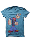 Popeye Light Blue Tee Hoodie, Sweatshirt | CoreVibeTees.com