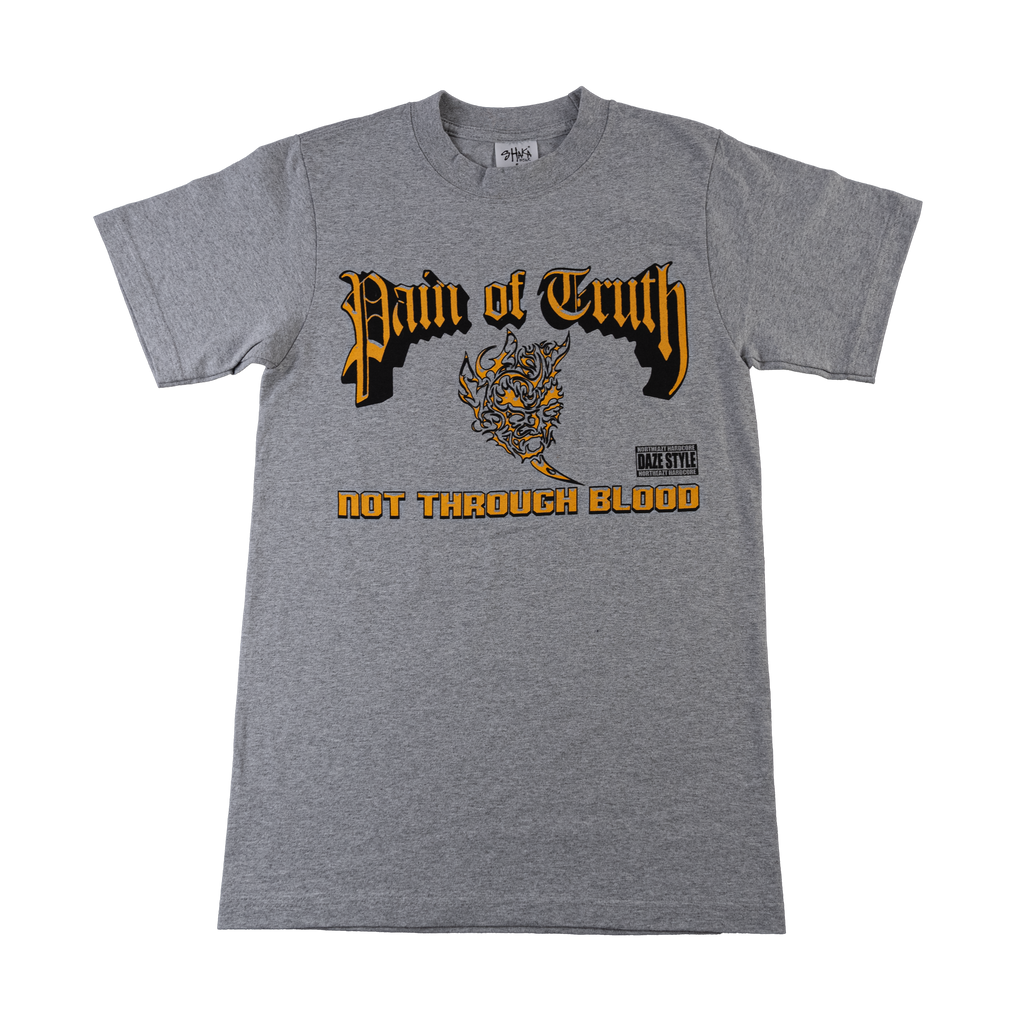 Pain Of Truth - Not Through Blood Grey T-Shirt Hoodie, Sweatshirt | CoreVibeTees.com (Image 1)