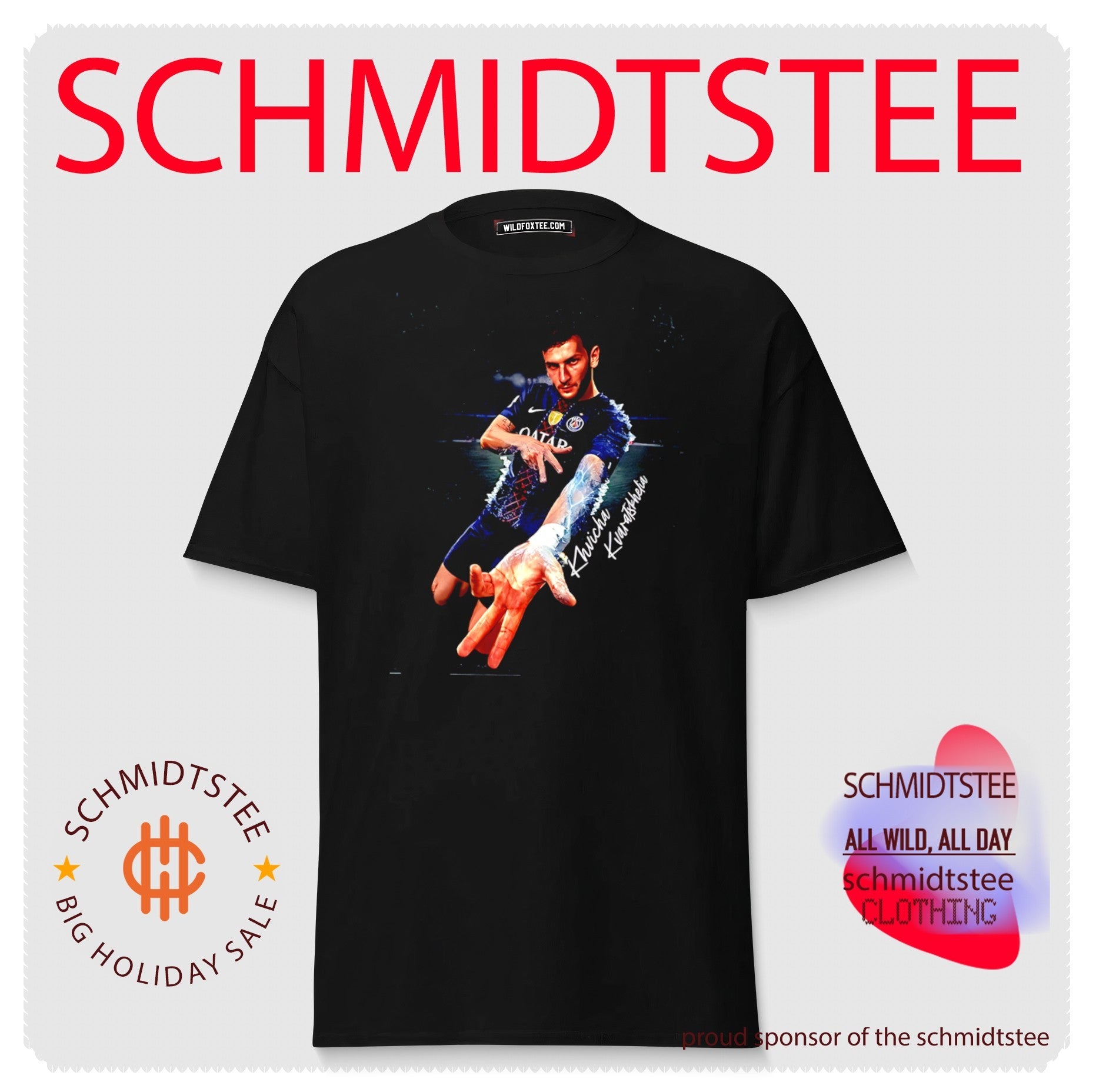 PSG Khvicha Kvaratskhelia Hip hop hand shirt