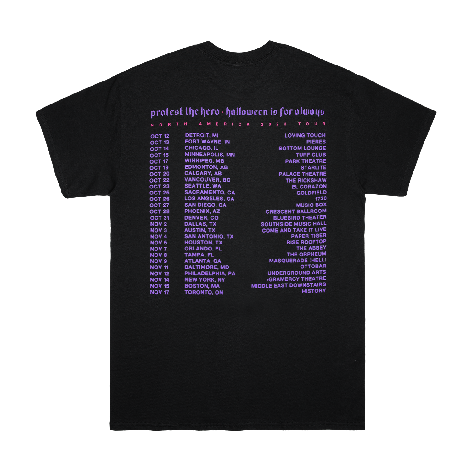Protest The Hero - Halloween Tour Tee Hoodie, Sweatshirt | CoreVibeTees.com (Image 2)